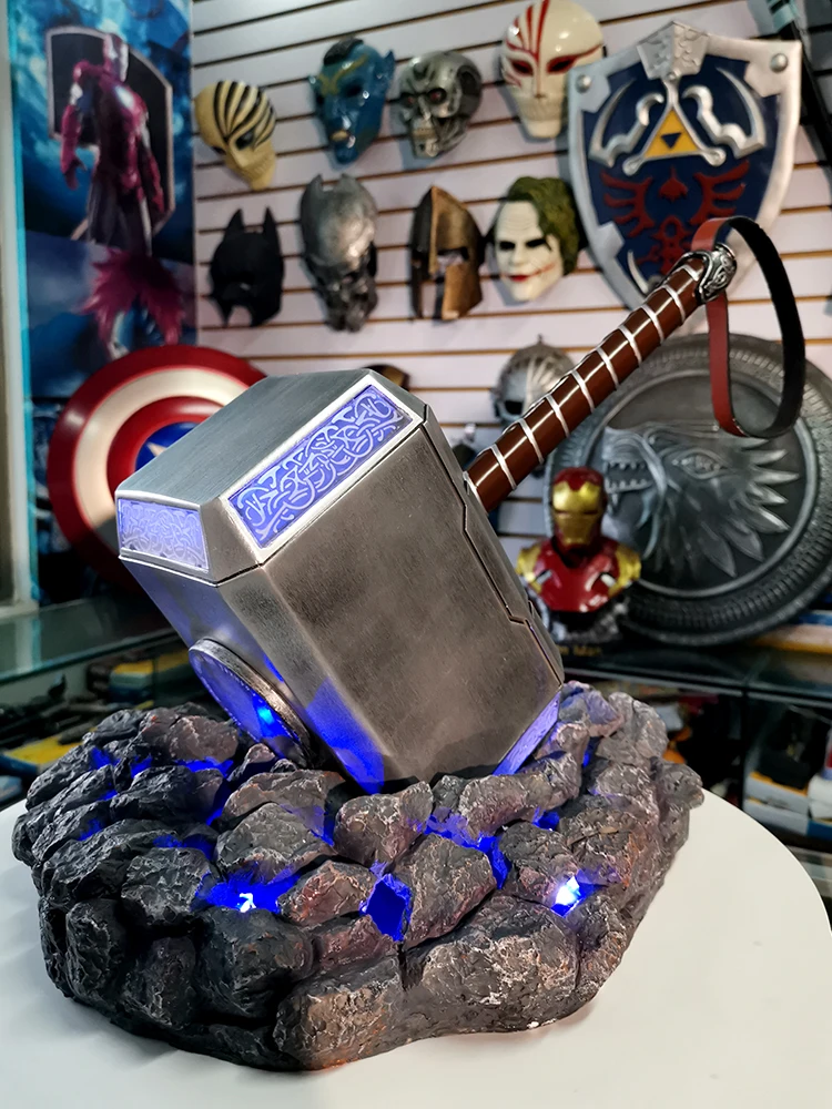 Супер крутой светодиодный светильник Мстители из смолы Thor Hammer Stormbreaker подставка в