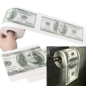 

$100 Creative Funny 100 Dollars Money Printed Paper Napkins Thick 3 Layers Toilet Bath Pocket Tissue Paper Party Supplies