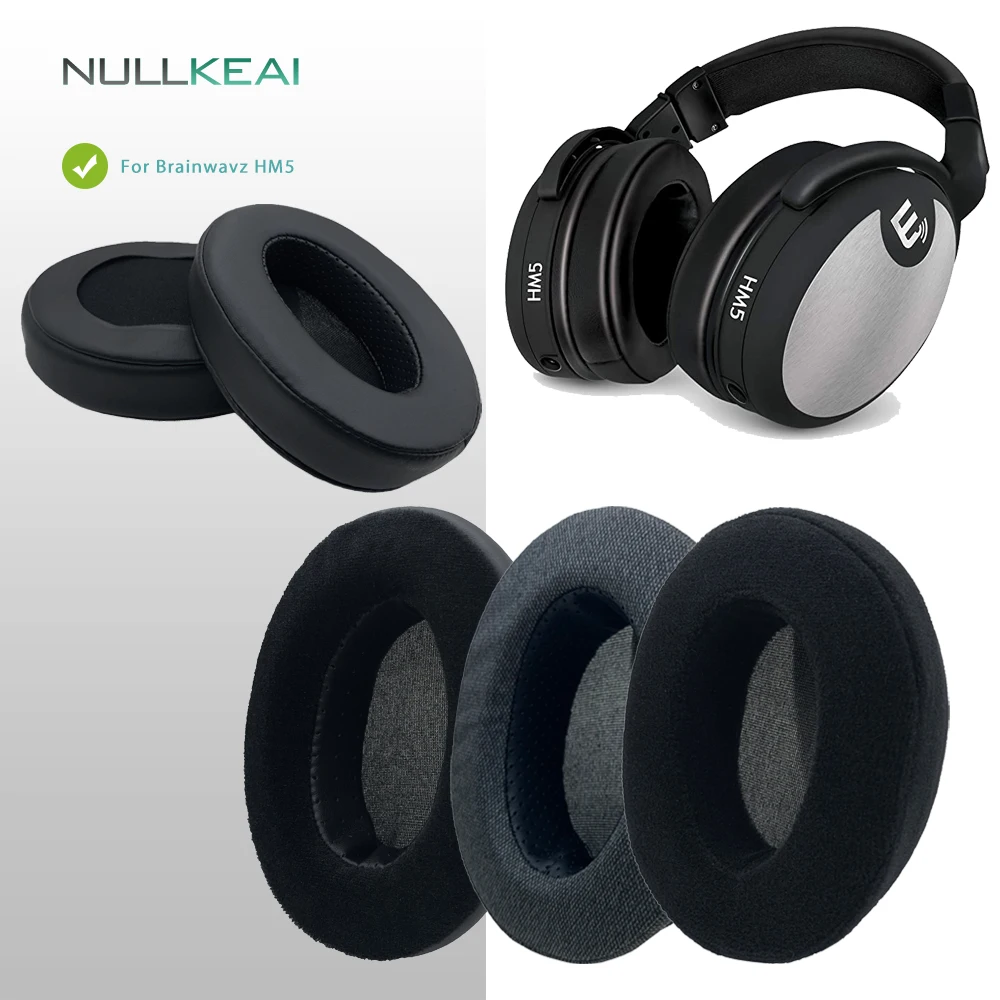 NULLKEAI BRAINWAVZ HM5 헤드폰용 폼 이어 패드, 필립스 SHP9500,  MDR V6 ZX 700 두꺼운 가죽 업그레이드, 편안함