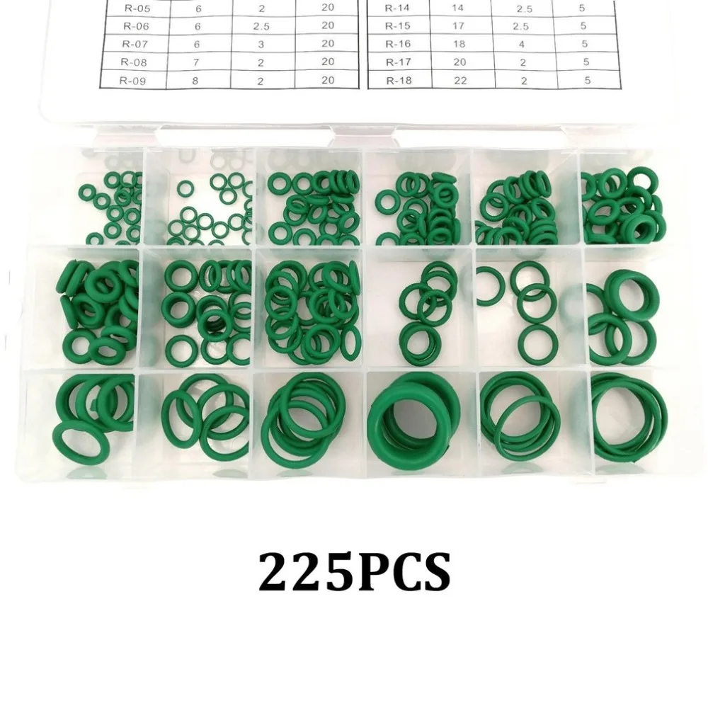 Уплотнительное кольцо для автомобильного кондиционера универсальное многофункциональное уплотнительное кольцо 3-22 мм уплотнительная шайба 225 штук в штучной упаковке фиолетовый