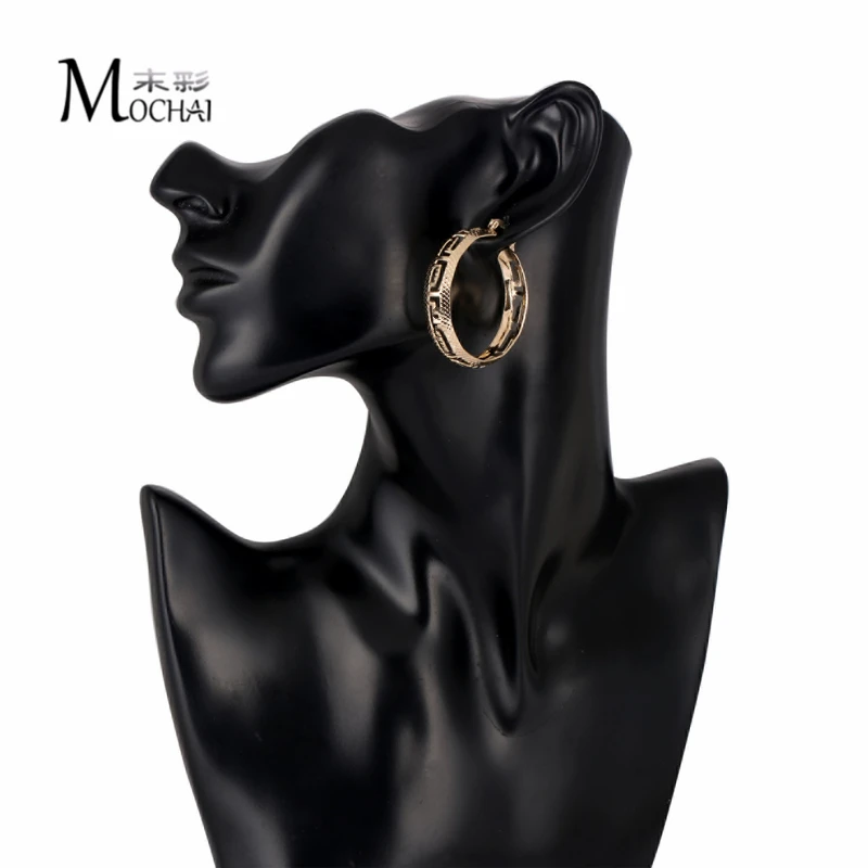 New Arrival Round Simple earrings for women Pettern Hoop earring charm jewelry Christmas gift ZK40