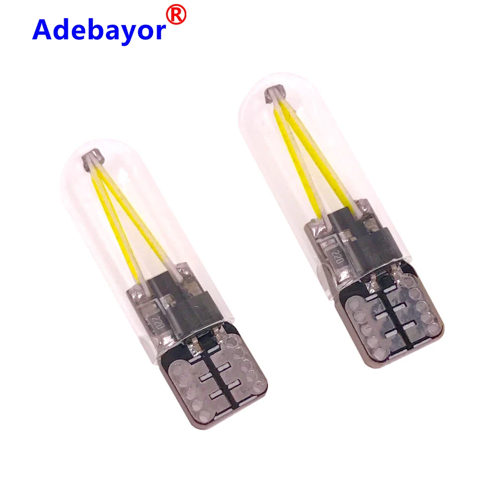 200 шт. T10 W5W cob стеклянный canbus автомобильный светильник Led лампа накаливания авто
