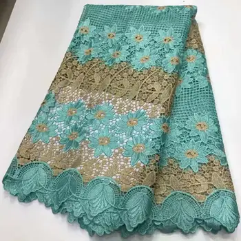 

African Lace Fabric Green color Guipure Lace Fabric 2020 High Quality Nigerian Cord Lace Fabric For Wedding Dress RF8-9