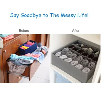 

3pcs Foldable Underwear Bra Fabric Socks Box Storage Organizer Drawer Dividers PAK55