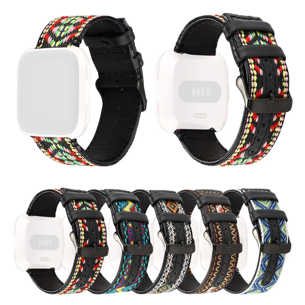 

support dropshipping Tops Grain Leather Band Replacement Strap for Fitbit Versa Fitness Smart Watch
