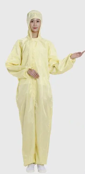 Большой размер пыленепроницаемые комбинезоны 5XL для мужчин и женщин антистатические моющиеся чистый цвет Высокое качество Мягкие сиамские карманы Рабочая одежда - Цвет: yellow
