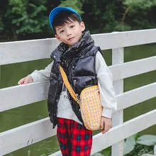 Зимний стиль, Одинаковая одежда для родителей и детей пуховый хлопковый детский жилет яркий жилет для мальчиков и девочек