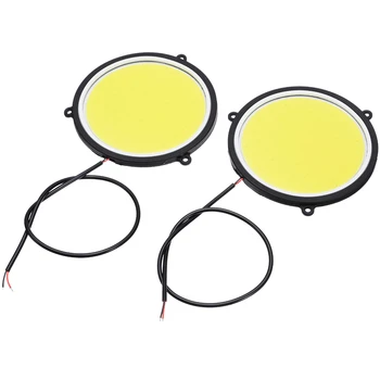 

Universal 2pcs Car Round DRL Daytime Running Light Car Styling Auto Signal Lamp Day Light 12V COB LED 90mm