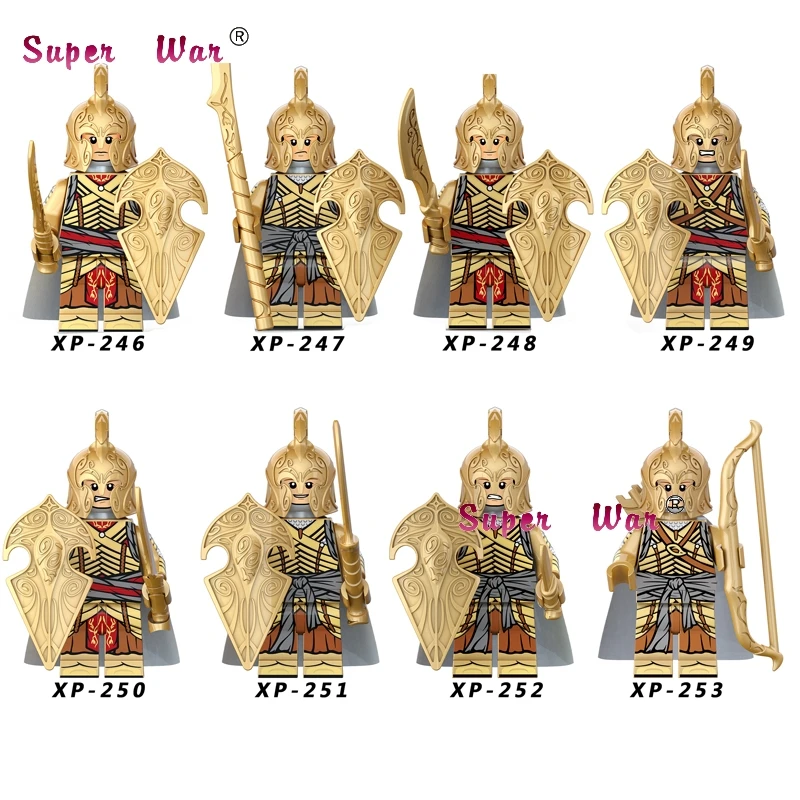 Одиночные эльфы Гондор фонтан охранники меч лансеров Игра престолов джендри средневековые лучники серии строительные блоки игрушки