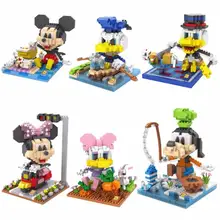 

Disney nanobrick Minnie Mickey Mouse cartoon figures micro diamond blocks Daisy Donald Duck building brick Goofy McDuck toy