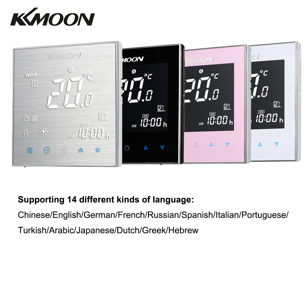 KKmoon Digital Water/Gas Boiler Heating Thermostat with WiFi Voice Control Energy Saving Touchscreen Room Temperature Controller