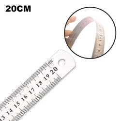 Outil de ligne de dessin en acier inoxydable, règle droite, fin pouce, échelle en centimètres, pour étudiant de bureau, 20cm, métal Xin Soft C08 0584, 1 pièce 