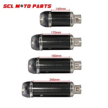 

ALconstar-Racing Motorcycle Exhaust Muffler Pipe Universal Real Carbon Fiber Slip With DB Killer Leovince Sticker Exhaust Pipe