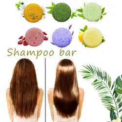 6 Colors 100% Pure Plant Women Hair Care Pure Hair Essential Oil Handmade Shampoo Soap Bar