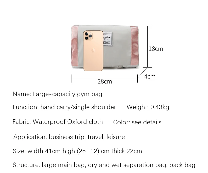 Large Capacity Folding Travel Bags Waterproof Luggage Tote Handbag Gym Yoga