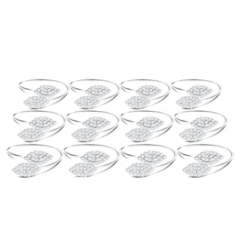 

Napkin Ring Metal Leaf Napkin Clip Rhinestone Napkin Buckle Valentine's Day, St. Patrick's Day, Wedding, Festive Dinner, Table D