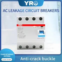 AC 4P 63A 100A 230V 400V Residual Current Circuit Breaker Differential Breaker Safety Switch FS204