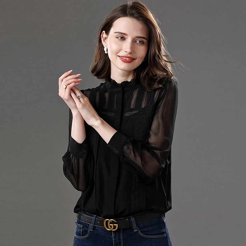 transparent full sleeves top