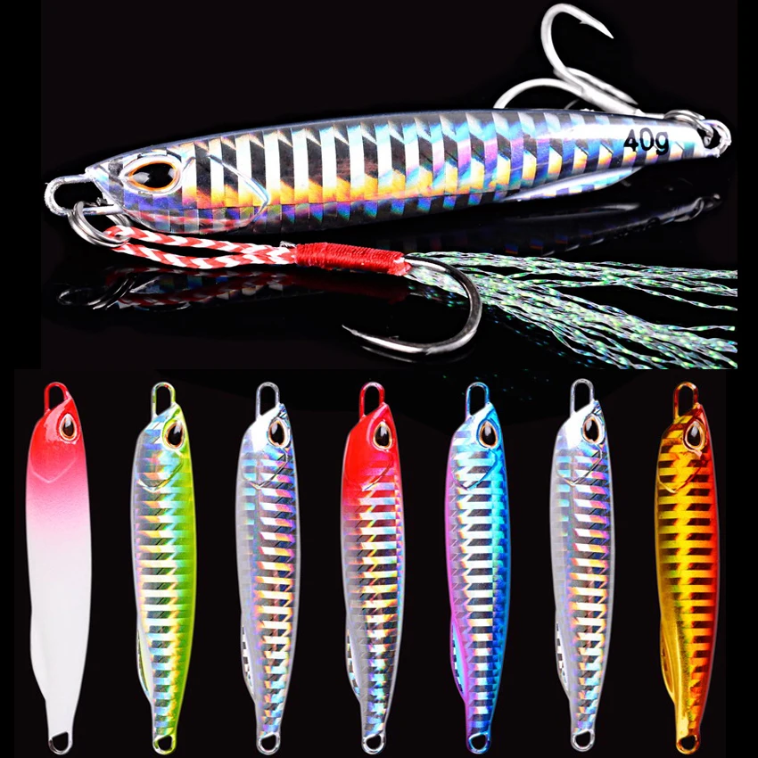 6PC Lures Slim Metal Casting Jig 10G 15G 20G 30G 40G Shore Drag Long Cast  Jigging Spoon Sea Fishing Lure Artificial Bait Tackle