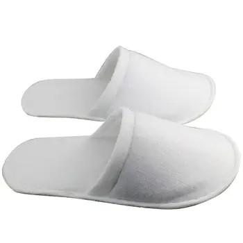 

5Pairs Disposable Solid Color Closed Toe Non-Slip Flat Shoes Travel Slippers Spa Slippers Sets Indoor Guest Slippers