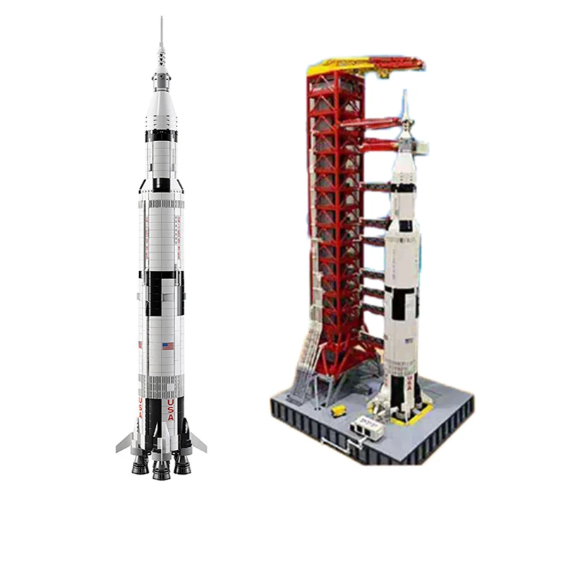 

37003 Creative Series The Apollo Saturn V Launch Vehicle With Launcher Building Blocks Bricks Educational Toy Compatible 21309