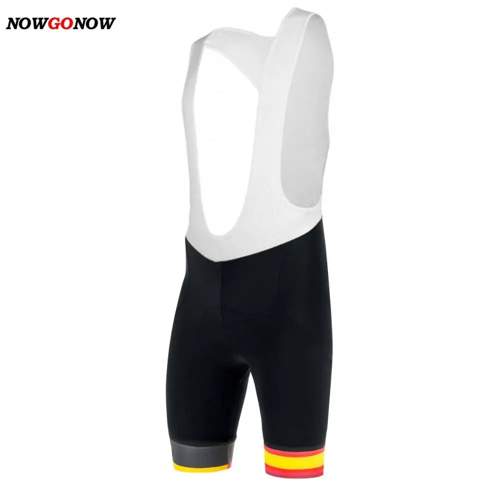 bib shorts NOWGONOW Велоспорт Джерси Испанский флаг мужские летние черные, красные, желтые Велосипед Одежда mtb Дорога гоночная одежда комплект гелевый коврик - Цвет: bib shorts