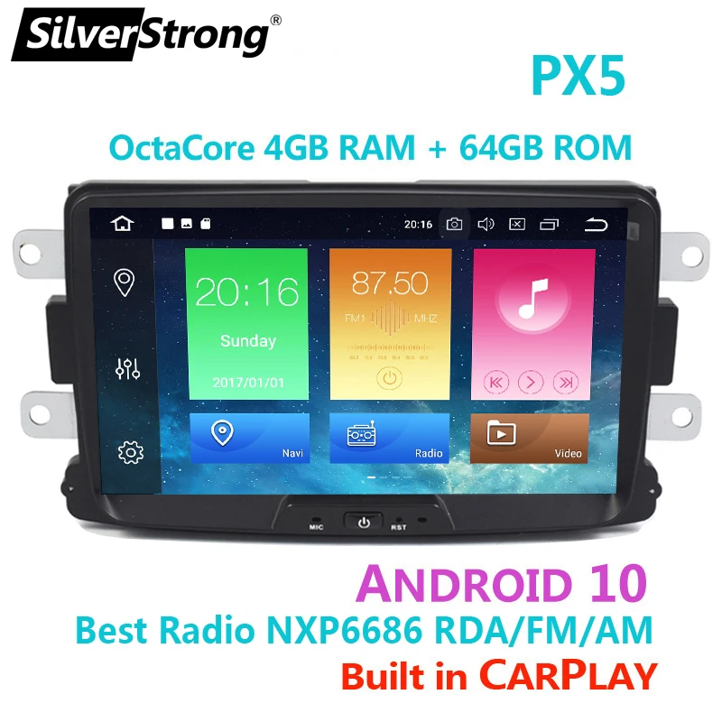 Android10 CarPlay 4G 64G Автомобильный GPS для RENAULT DUSTER LOGAN LADA XRAY SYMBOL DACIA Kaptur DOKKER Radio Navi