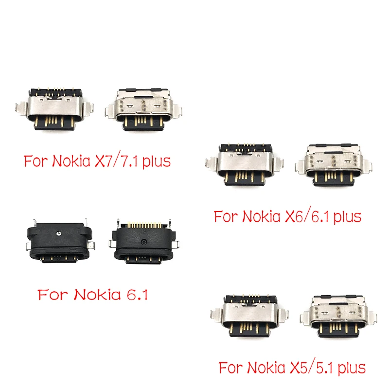 

New Micro Usb Connector Charging Port Jack For Nokia 3 6 7 Plus 8 6.1 7.1 5.1 Plus X5 X6 X7 Replacement Parts