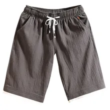 Льняные пляжные шорты для мужчин, летние новые модные мужские повседневные шорты для бега, штаны для фитнеса, эластичные пляжные шорты со средней талией, Homme