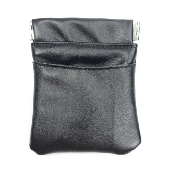 

Elastic Metal Solid PU Leather Coin Purse Women Men Small Mini Short Wallet Bags Change Little Key Card Holder