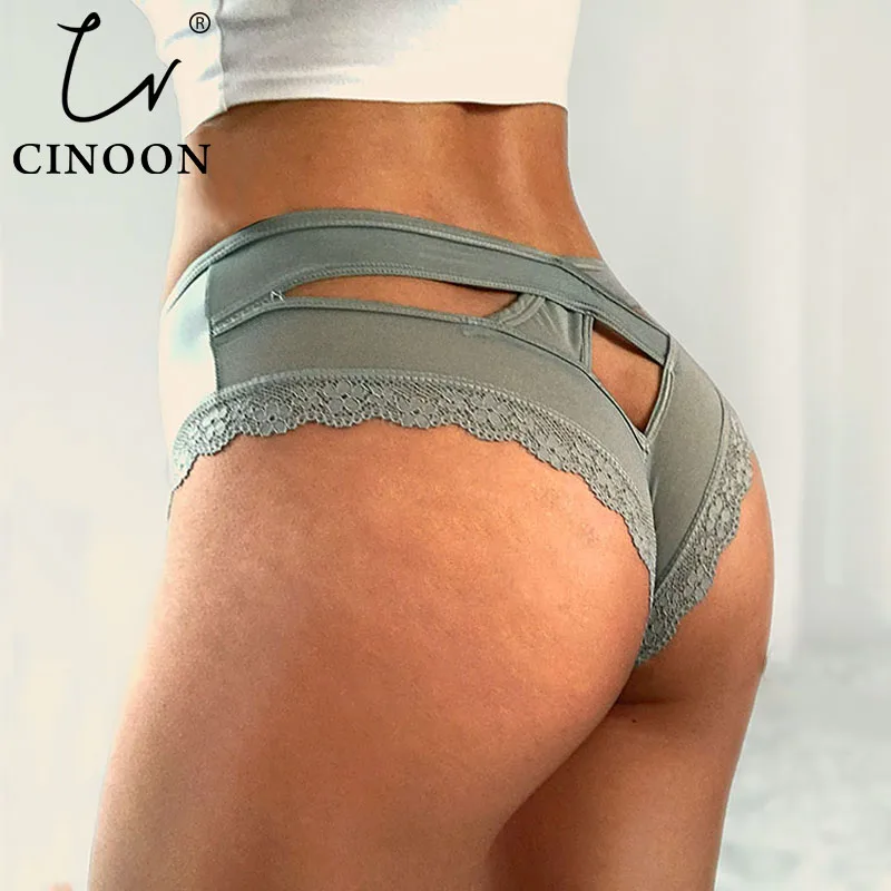 CINOON Sexy Panties Women Traceless Crotch of Cotton Briefs Lingerie High Quality Lace Hollow Out Underpants Intimates Lingerie