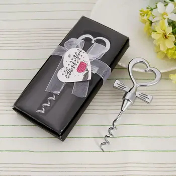 

Free Shipping 100pcs/lot Love Heart Red Wine Bottle Stopper Champagne Bottle Opener Twist Red Wine Set Wedding Favors Gift