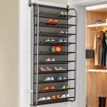 

Home Storage Shoes Rack 36 Pair Over Door Hanging Shoe Rack 10 Tier Shoe Organizer Wall Mounted Shoe Hanging Shelf