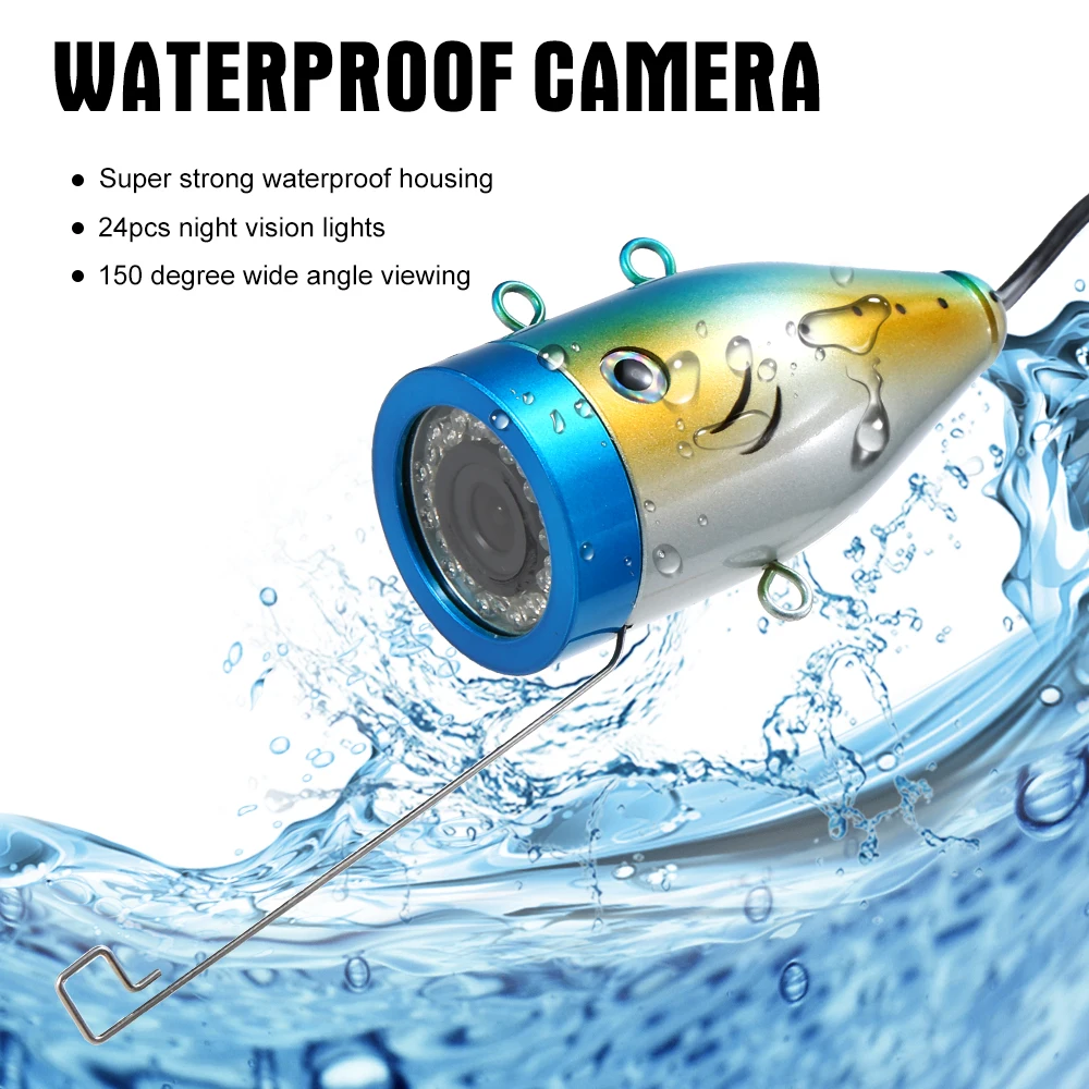 

Portable 9" Inch Large LCD Monitor 1000TVL Waterproof Underwater Fishing Camera Kit 24PCS Infrared IR LEDs Fish Finder