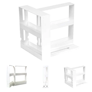 

Spice Organizer Rotating Shelf Slide Storage Rack Space Saving PP Large Kitchen Cabinet Cupboard Desktop Modern Multifunctional