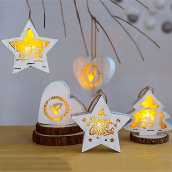 

Creative Christmas Wooden LED Light Ornament Decoration Ornaments Wall Decor Hanging Design with LED Lights Living Decor