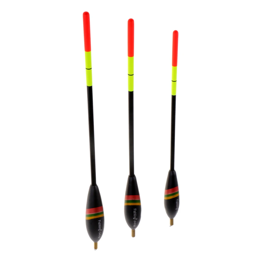 3pcs Balsa Wood Floats Bobbers Buoy Copper Head Long Casting Fishing Float 7.9-9.1 inch