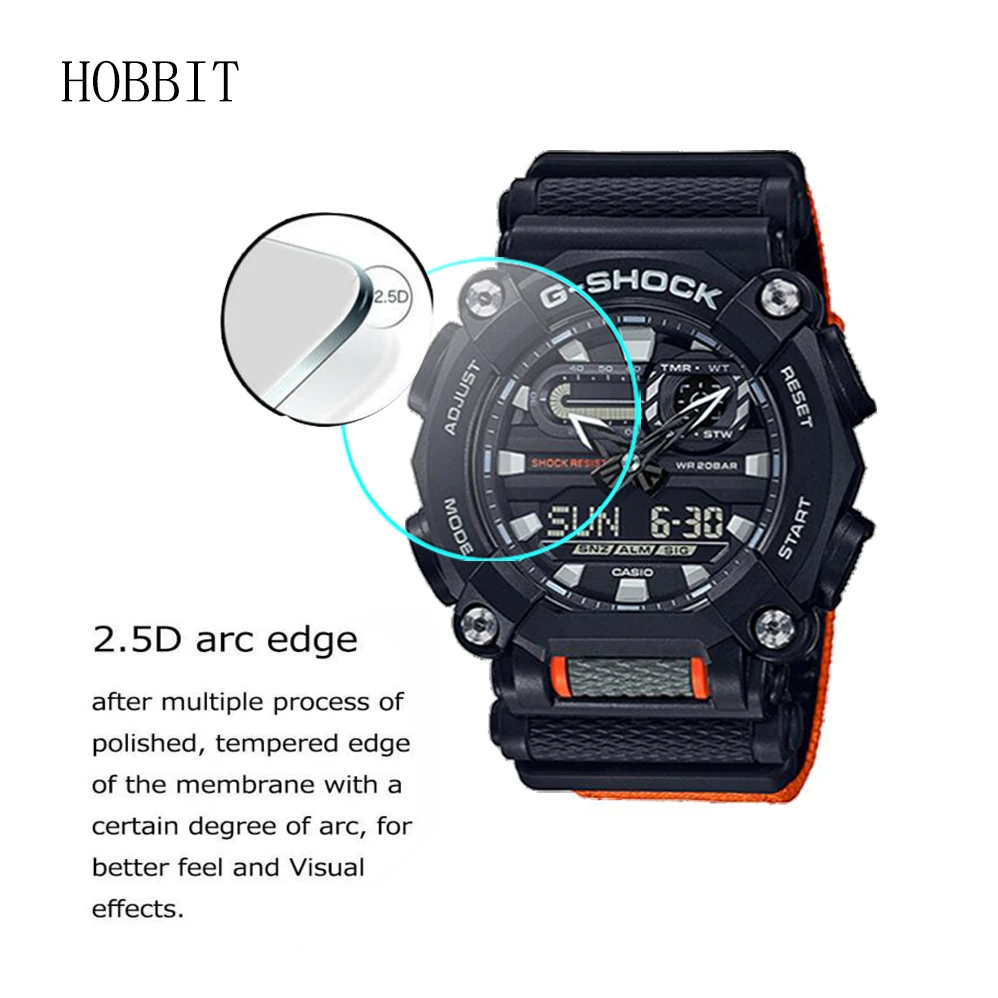 2Pcs 9 שעתי מזג זכוכית מסך מגן עבור Casio G-SHOCK GA900 GA-900A GA-900C GA-900E  SmartWatch נגד שריטות מגן זכוכית - AliExpress Consumer Electronics