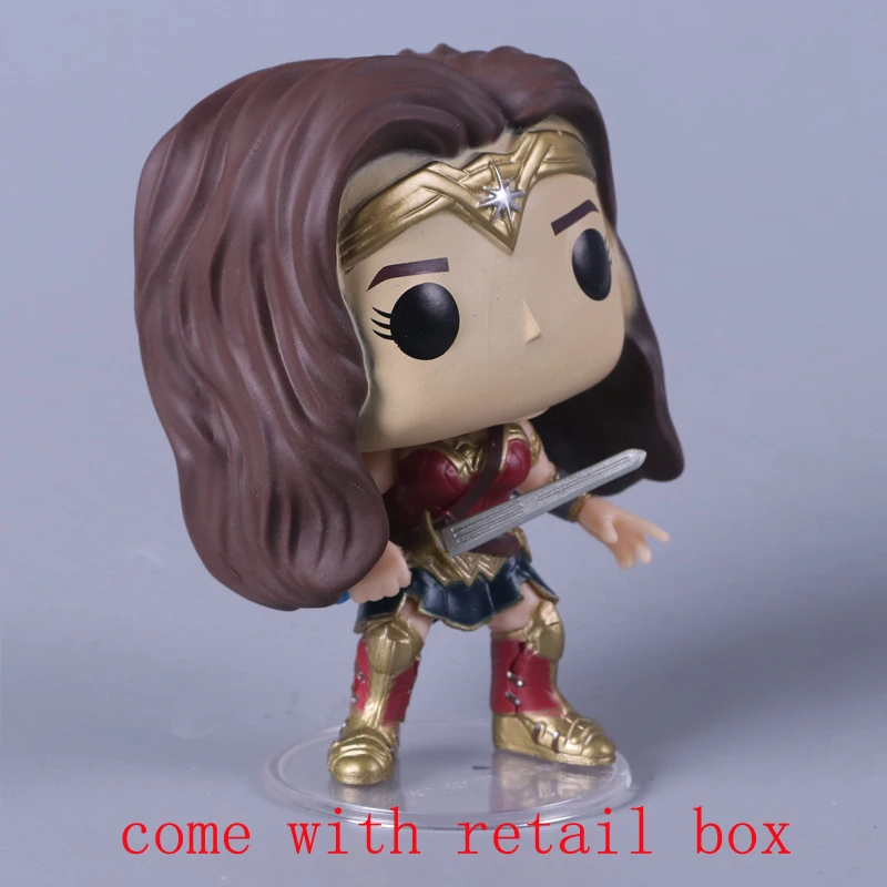 Funko Pop DC Justice League Character 10 см супергерой чудо-женщина Супермен Бэтмен Aquaman Flash Виниловая фигурка игрушки - Цвет: 86 with box