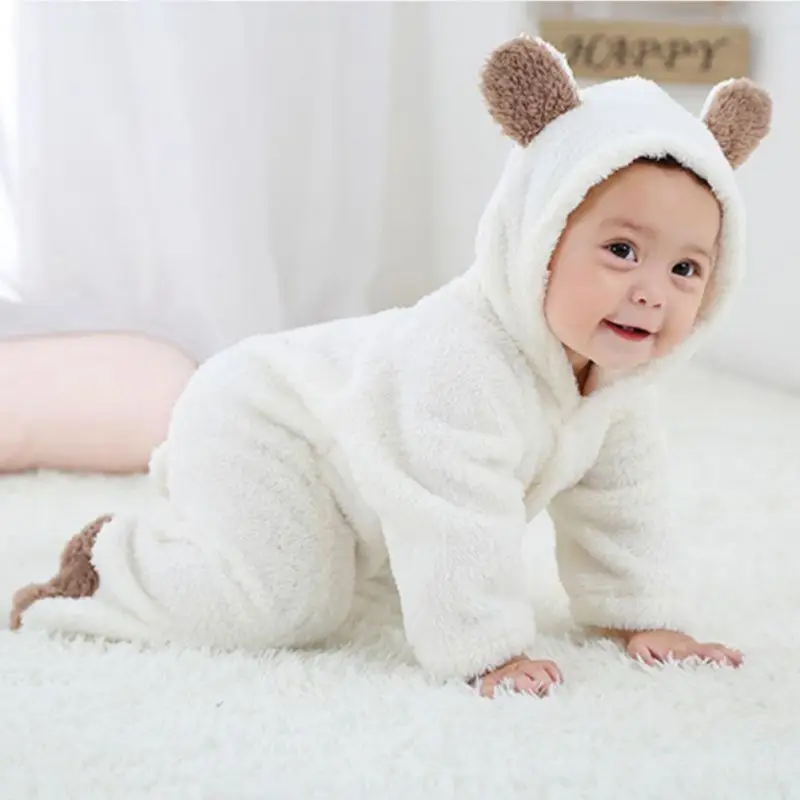 Комбинезон для новорожденных; зимний костюм; одежда для маленьких мальчиков и девочек; Теплая Флисовая одежда для маленьких девочек; комбинезон с животными; Детский комбинезон; комбинезоны