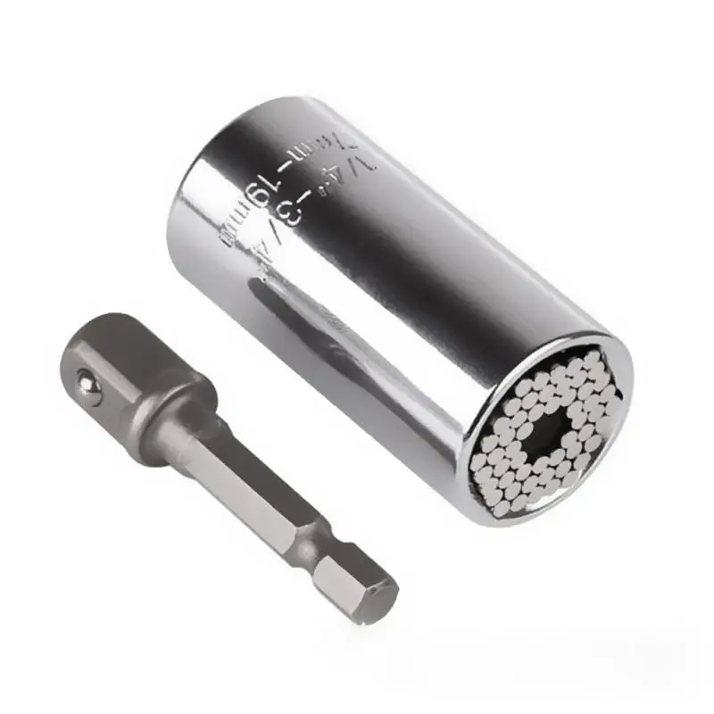 2Pcs Multi-function Universal Socket Wrench 7-19mm Wrench Adapter Hand Tools