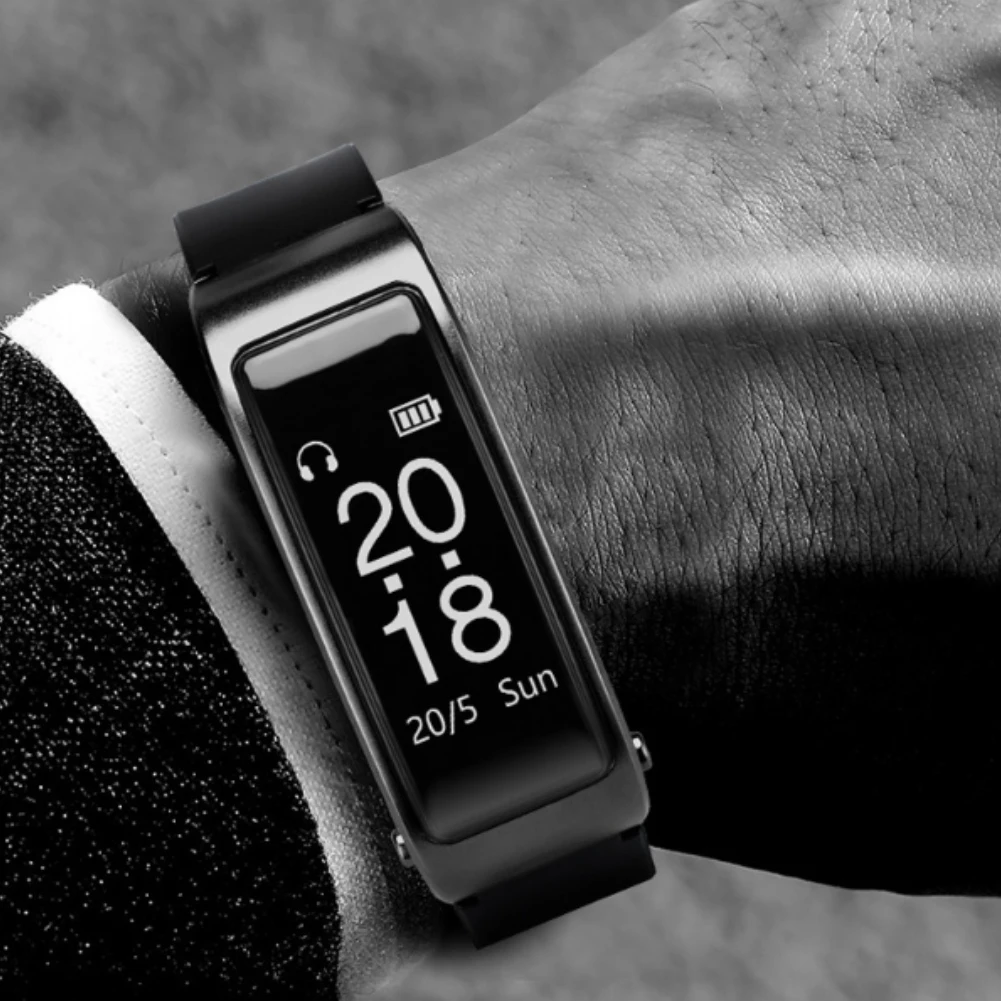 Calories Alarm Clock Smart Bracelet Call Reminder Touch Screen Gift 2 IN 1 Universal Separable Fashion Bluetooth Earphone Sports