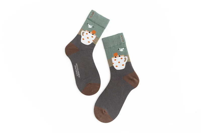 Мужские носки в стиле унисекс с рисунком, 100 хлопок, Harajuku, цветные мужские носки, 1 пара, подарки, Размеры 35-43 - Цвет: 8112-3