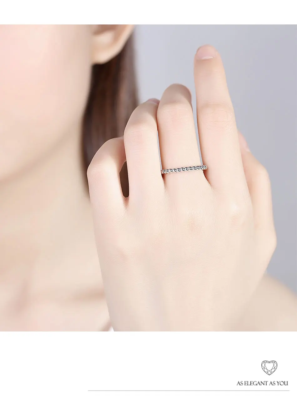 BELAWANG Authentic 925 Sterling Silver Stackable Round Geometric Finger Rings for Women Wedding Original Silver Jewelry