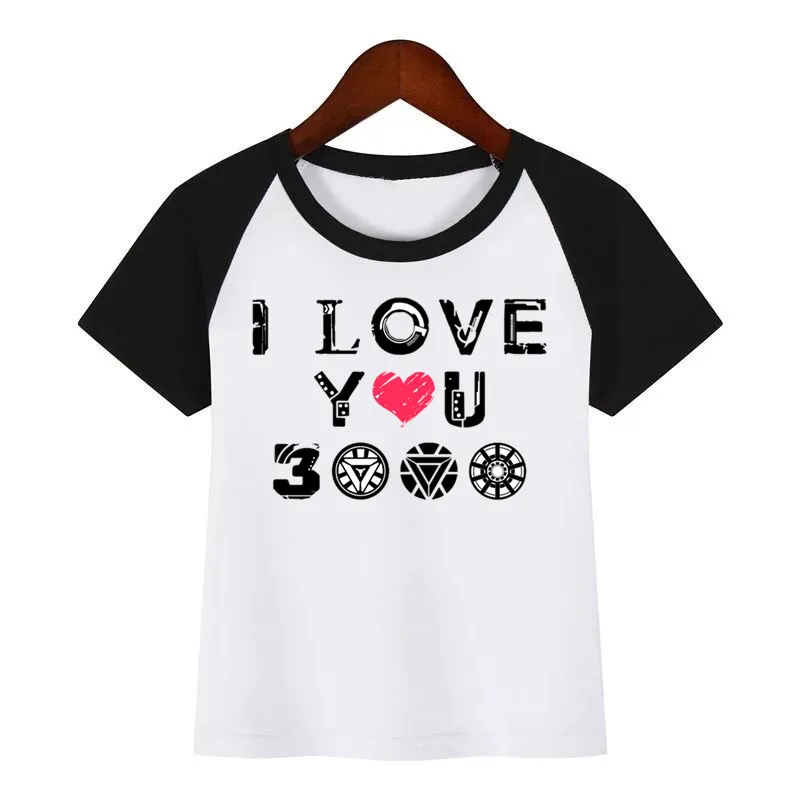 

Children Cartoon T-shirt Funny Tops Hipster Summer Tshirts Outfit Kids Fashion Clothing LOVE You 3000 Marvel Iron Man EndGame