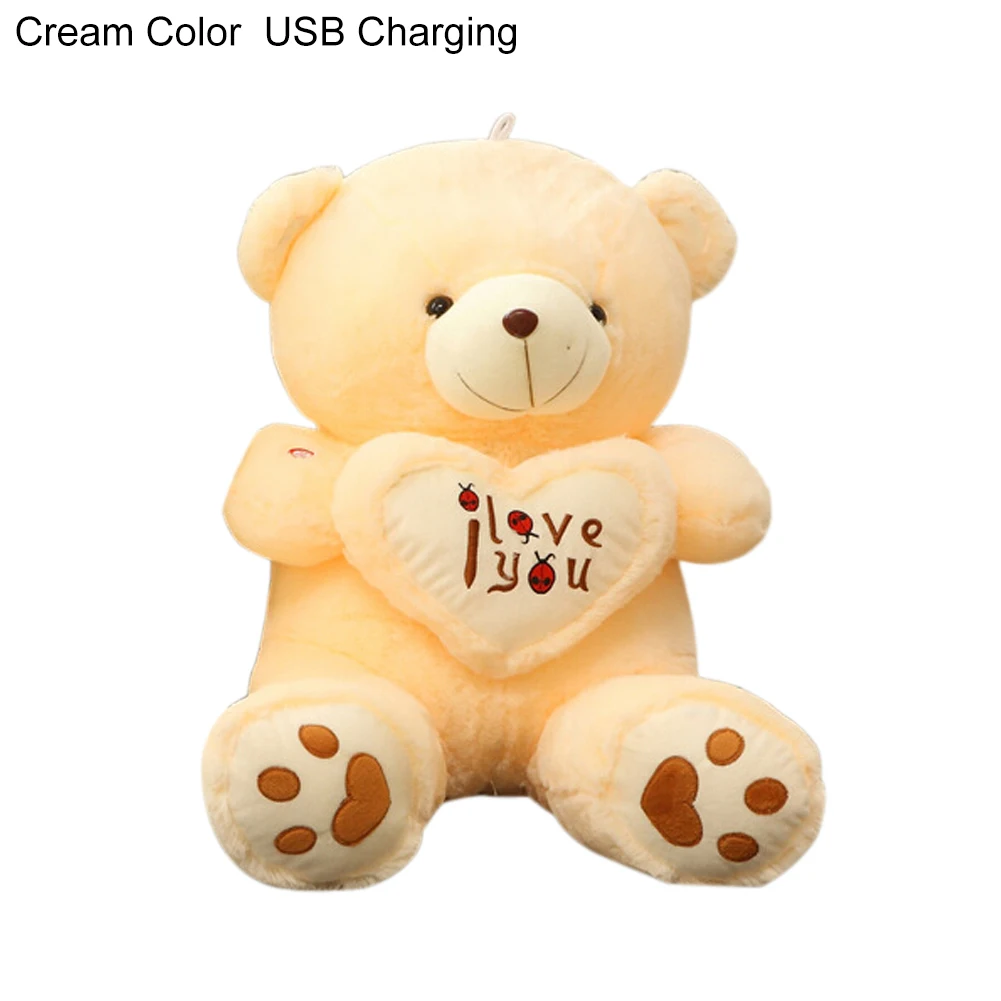 3D USB светодиодный светящиеся плюшевые игрушки Bluetooth Музыка Любовь Сердце Медведь светильник плюшевая кукла игрушка подушка ребенок прекрасный медведь держать любовь сердце