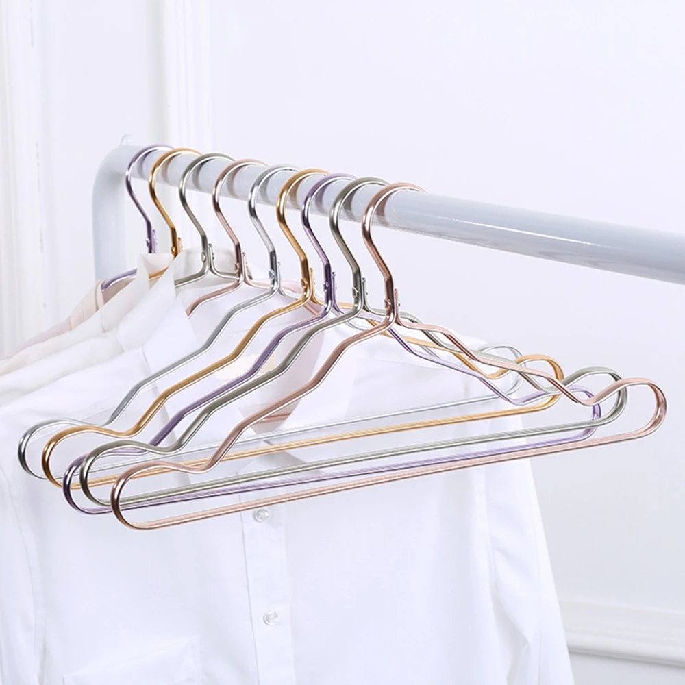 5Pcs/set Clothes coat Hanger Aluminum Alloy Anti-skid Hanger for Clothes Water Resistant Windproof Strong Metal Clothes Hanger