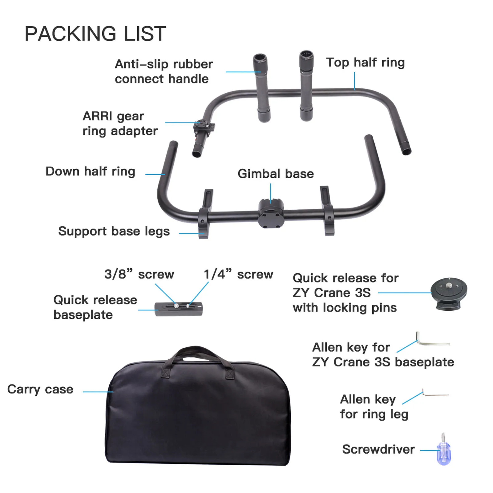DF DIGITALFOTO Magic Ring I Stabilizer Dual Handle Grip Gimbal Stabilizer for Zhiyun Crane 2S 3S DJI RONIN S SC MOZA Air 2 Feiyu 2