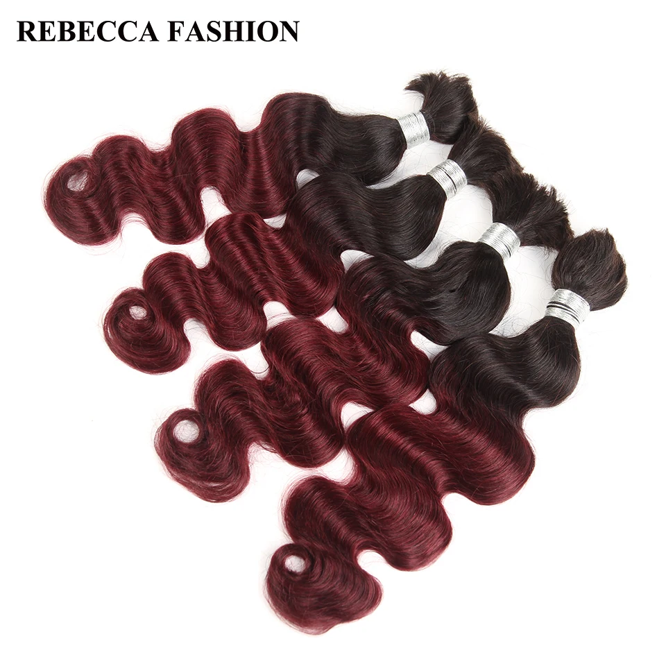 Rebecca бразильские волосы Remy объемные человеческие волосы для плетения Пряди 10 до 30 дюймов цвет 1B/99J для наращивания