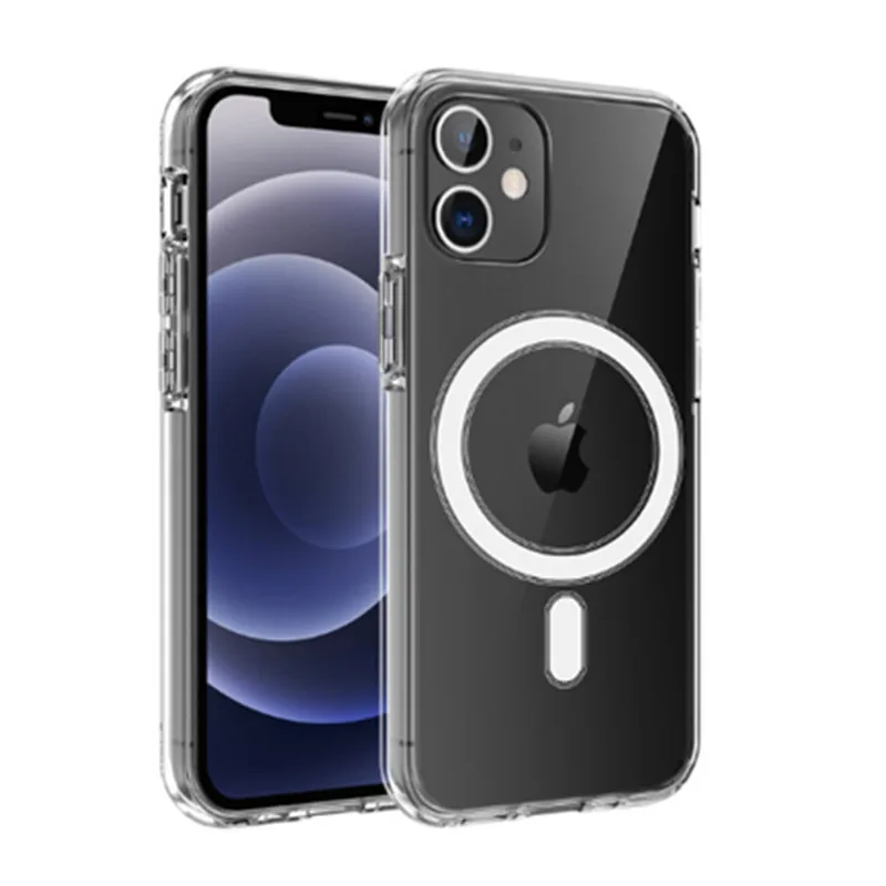 Магнитный чехол Macsafe для iPhone 12 11 Pro Max 12Mini XS XR X Роскошный прозрачный с зарядным